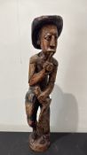 Carved Hardwood Folk-Art Figure