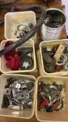 Box of Morris Minor 1000 spares and workshop manual