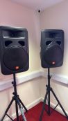 JBL EON 1500 PA Loudspeaker Set with Stands and Cables