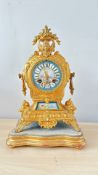 Late 19th-century French gilt bronze and SÃ¨vres-style porcelain mantel clock
