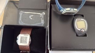 Casio digital wristwatch, Bench wristwatch with bo