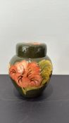 Moorcroft ‘Green Hibiscus’ covered ginger jar