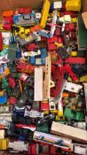 Box of vintage die-cast vehicles