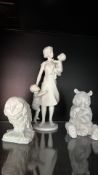 Three Kaiser bisque porcelain figurines