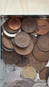 Boxed lot of mixed British pre-decimal coins