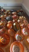 Large lot of carnival glass bowls and dishes