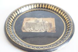 Victorian paper mache round tray