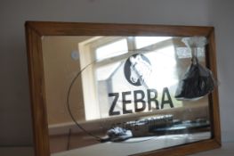 (Zebra) stove polish advertising mirror & block