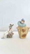 Pair of Nao by Lladro porcelain clown figurines, Spain, 1987/88