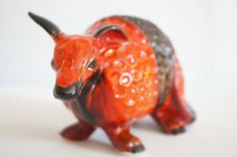 Anita Harris armadillo signed in gold