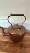 Hammered Copper and Brass Hearth Kettle
