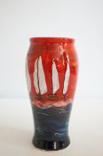 Anita Harris sailing boats vase signed in gold