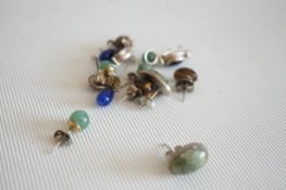 Bag of assorted silver earrings