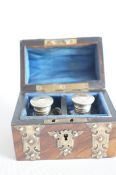 Walnut & brass 2 bottle chest