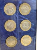 Framed collectable 2 pound coins