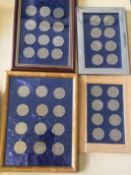 Collection of 4 framed 50p coins