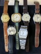 Collection of 6 gents watches - Vintage Accurist,