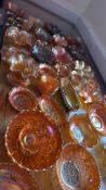Large mixed lot of carnival glass tableware
