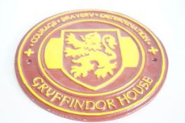 Cast iron Gryffindor house sign