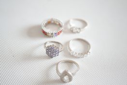 5 Silver rings