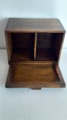 Small oak glazed tabletop storage box