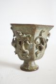 Bronze dragon wine cup