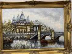 Large oil on canvas continental scene signed N Spe