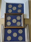 Collection of framed 2 pound coins