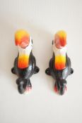 2 Cast iron toucan coat hooks