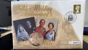 Golden wedding anniversary 1947-1997 coin first da
