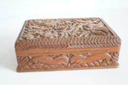 Carved wooden box