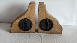 Houses of Parliament Caen Stone Souvenir Bookends (pair)