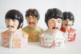 Set of 4 Beatle head toby jugs limited edition