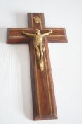 Brass inlaid crucifix wall