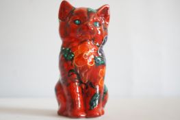 Anita Harris sitting cat signed in gold