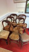 Set of Seven Victorian Mahogany Balloon-Back Dining Chairs