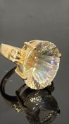 9ct Gold ring set with possible large citrine Weig