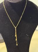 9ct Gold necklace with drop pendant Total weight 4