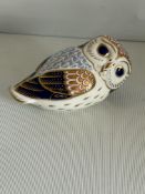 Royal crown derby owl with gold stopper