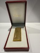 Cartier plated gas lighter with papers, flints & 2