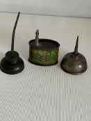 3 Singer vintage oil cans