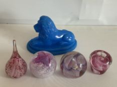 Collection of glass paperweights, caithness & adri
