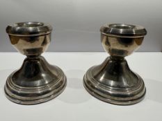 Pair of silver fully Hallmarked dwarf candlesticks