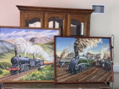2x large oil on canvas both signed Tom Holland