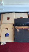 c.1930sâ€“50s 78 rpm HMV and Decca shellac records with carry case
