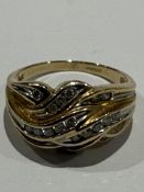 14ct gold ring set 22 diamonds with 5.1 grams SIze