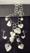 Designer silver chain & earrings