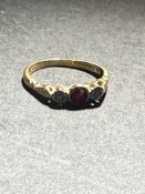 Yellow metal early 20th century ring set with cent