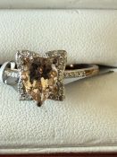 9k yellow gold AA morganite, Kanchanburi blue sapp