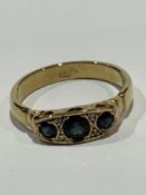 9ct Gold ring set with sapphires & diamonds Weight